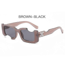 (Jelly Gray) Hip-hop Square Sunglasses Women Men Off Notch Hole Design White Sun Glasses Blue Ladies Vintage Shados Eyewear Uv Protection_LL_a05
