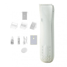 (3 Generation White) Electric Baby Vacuum Hair Trimmer Waterproof Handhold Hair Cutting Machine for Home