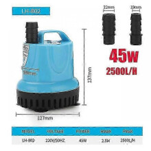 (45W,red)10/18/25/45/60/85/105w 600-4500l/h Submersible Water Pump 220v Aquarium Fish Pond Tank Spout Marin