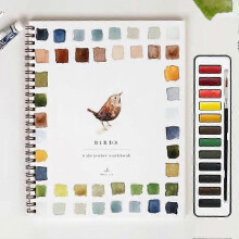 (Bird) Watercolor Workbook Flower Watercolor Work Books Simple Painting Projects for Beginners to Calm