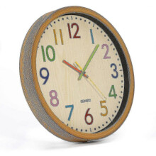 Children's Wall Clock, 12 Inch/30 Cm Children's Wall Clock with Silent Movement And Colorful Numbers, Non-ticking, Easy To Read, Home Accessories & De