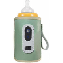 (Green) Portable Baby Bottle Warmer With Indicator, Baby Bottle Warmer Insulated Bag, Constant Temperature Travel Baby Bottle Warmer