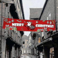 Miniowl-merry Christmas Santa Banner Bunting Ornament Xmas Party Hanging Decor