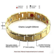 (Gold) Magnetic Bracelet Therapy Weight Loss Arthritis Health Pain Relief for Men Boy