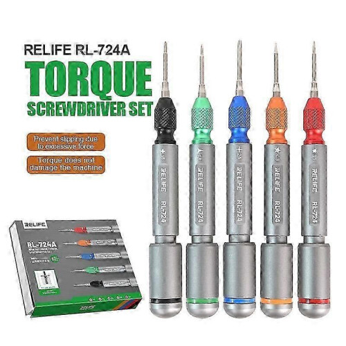 RELIFE RL-724A 5Pcs Torquer Set for Cell Phone,Tablets Handheld High Precision 1