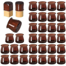 (20-30mm, Brown) 16PCS Silicone Chair Leg Floor Protectors, Stool Leg Protective Caps 20-30mm