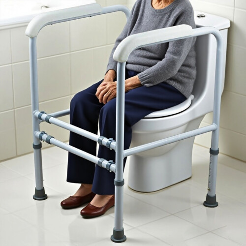 Gr8 Home Toilet Frame Support Standing Aid Safety Adjustable Grab Handle