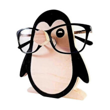 (Penguin) New Spectacle Holder Animal Glasses Frame Dog Wooden Eyeglass Holder Display Stand