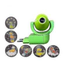 (Green) Star Moon Animal Projector LED Night Light with 6 Patterns, Auto Sensor, EU Plug for Kids Baby Bedroom