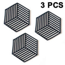 (Black) Insulation mat meal, coaster, table mat, insulation mat, oil-proof pan, bowl mat, pan mat, anti-scalding