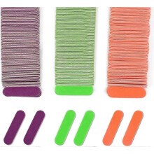 Mini Nail File Bulk 300 Pcs(180 Grit), Disposable Colorful Nail Files Emery