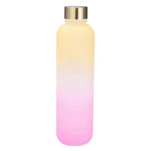 (Yellow) New Water Bottle with Times to Drink, Large 1000ML BPA Free Water Bottle, Leak Proof Gym Bottle with Time Marker
