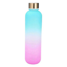 (orange) New Water Bottle with Times to Drink, Large 1000ML BPA Free Water Bottle, Leak Proof Gym Bottle with Time Marker