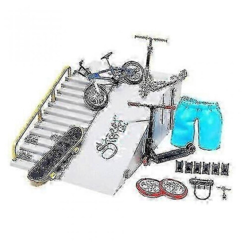 (white) Finger Scooter Large Fingerboard Set Ramp Scooter Board 1
