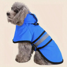 (Blue, M) Keep Your Pet Dry And Comfortable - Adjustable Waterproof & Windproof Dog Raincoat!