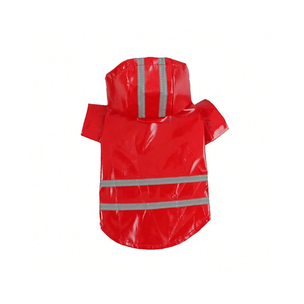 (Red, M) Dog Raincoat Reflective Waterproof Snowproof Pet Coat for Small Puppy Cats Raincoat Chihuahua Bulldog Pets Cape Poncho Costume