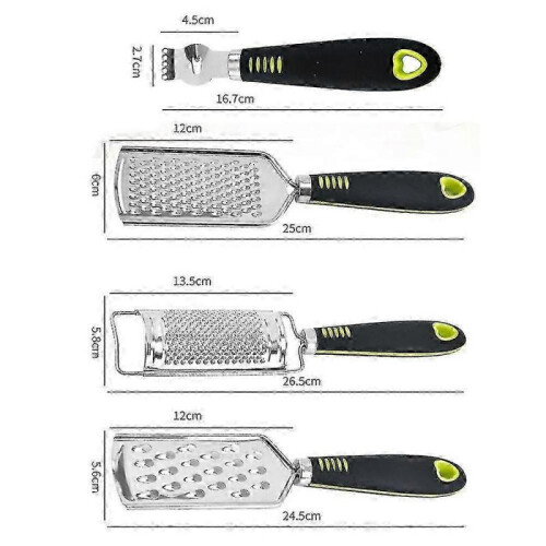 Multiple Hand Graters for Kitchen, Vegetable Peeler, Stainless Steel Grater 4 Pack 1