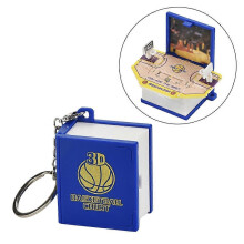 (Blue, One size) Novelty Mini Football Keychain Handheld Game Toy Pop-Out Soccer World Kids