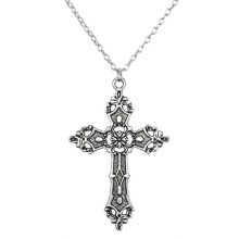 (As show, One size) Vintage Baroque for Cross Necklace Charms Pendant Necklace Gothic Fashion Chain