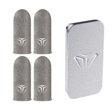 (2 pairs, One size) 1/2 Pair Finger Sleeve for w/ Storage Box Anti Sweat Breathable Gaming Finger Gl