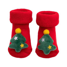 (As show, One size) Cute Kid Warm Winter Socks Baby Newborn Cotton Christmas Holiday Ankle Socks
