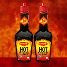 Maggi Liquid Seasoning Hot – 119g (Pack of 2) | Spicy Umami Flavour Enhancer | Ideal for Soups, Stir-Fries, and Marinades | Total: 238g