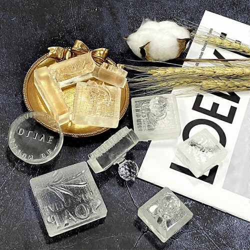 (B-62, One size) Acrylic Transparent Soap Stamp Christmas Theme Pattern Soaps Embossing Stamp 1