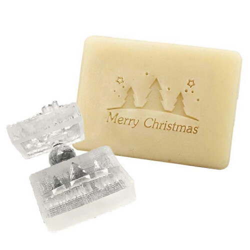 (B-62, One size) Acrylic Transparent Soap Stamp Christmas Theme Pattern Soaps Embossing Stamp 2