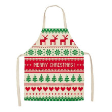 (As show, One size) Christmas Apron Ladies Apron Kitchen Men Apron Cafe Kitchen Apron Women Apron