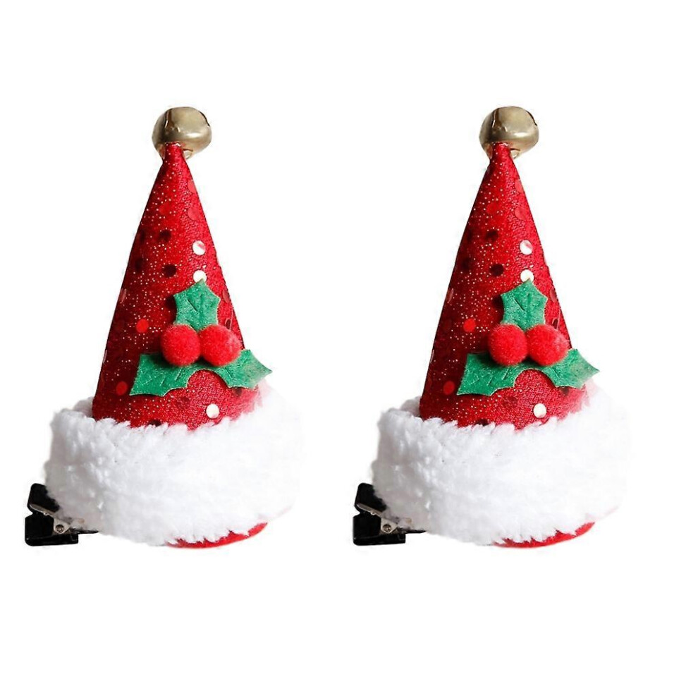 (Red, One size) Christmas Hat Hair Clip Santa Hat Hair Clip Headpiece Christmas hat Hairpin-image-OPC-PHPMMKJ-NEW