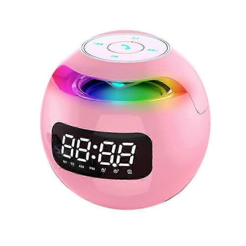 (Black) Portable wireless alarm clock bluetooth speaker 2