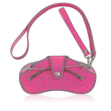(Rose red) Sunglasses Case,Leather Glasses Chain Storage Case Sunglasses Hanging Neck Strap Rope Anti Fall