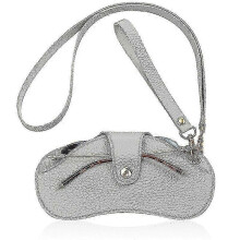 (Gray) Sunglasses Case,Leather Glasses Chain Storage Case Sunglasses Hanging Neck Strap Rope Anti Fall
