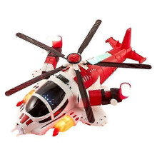 (red) Electric armed fighter transforming aircraft toy universal wheel helicopter rotating sound and light music
