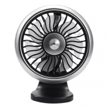 (Silver) Fan Usb Car Fan For Dashboard With Colorful Light Vehicle Amplifier For Automobiles Trucks Van