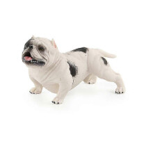 (White Black) Animal Model Toy with Dog Figurine, Simulation Miniature Solid Bulldog Actions Model Toy Decorative