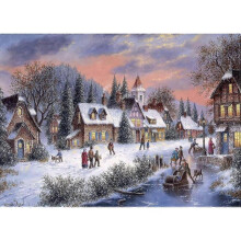 1000 Pieces Snowy Winter Night 70 x 50 cm Jigsaw Puzzles for Adults Educational Game Challenge Toy 1000 Piece Jigsaw Puzzles for Adults Kids
