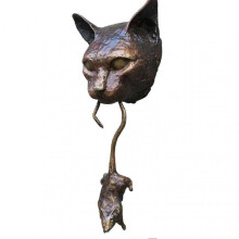 Doorknobs Cat And Mouse Wall Hangings Cat Door Knocker Sculpture Front Door Decor Handmade For