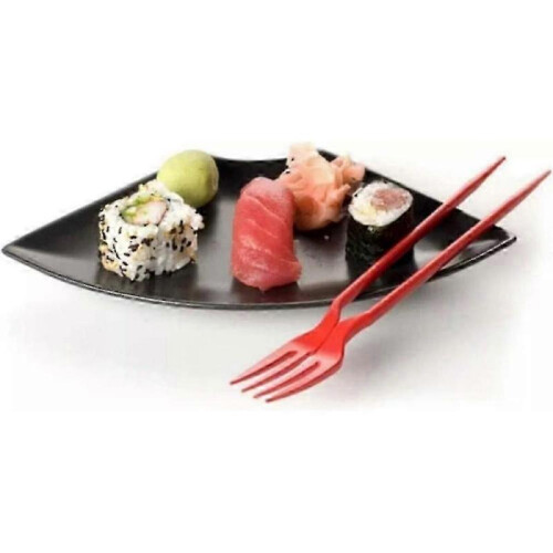 (RED 100pcs) 10PCS Fork Chopsticks In One, Chork 24 Count Pack Fork Chopsticks Combo 1
