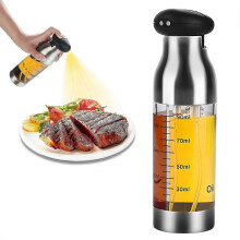 Oil Spray Bottle, 200ml Stainless Steel Leakproof Oil Dispenser Vinegar Bottle Portable Olive Oil Sprayer for Kitchen Air Fryer Cooking Salad