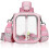 (pink) Sugar cube cup large capacity water cup cute portable square diagonal kettle space cup 1