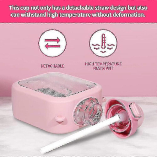 (pink) Sugar cube cup large capacity water cup cute portable square diagonal kettle space cup 2
