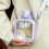 (Purple) Sugar cube cup large capacity water cup cute portable square diagonal kettle space cup 4