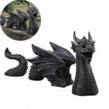 (Silver) flying dragon statue and wings, garden decoration handicraft ornaments(multiple options)
