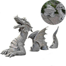 (Black) flying dragon statue and wings, garden decoration handicraft ornaments(multiple options)