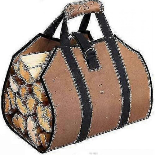 Durable Canvas Fire Log Carry Bag with Handle for Fireplace Or Camping