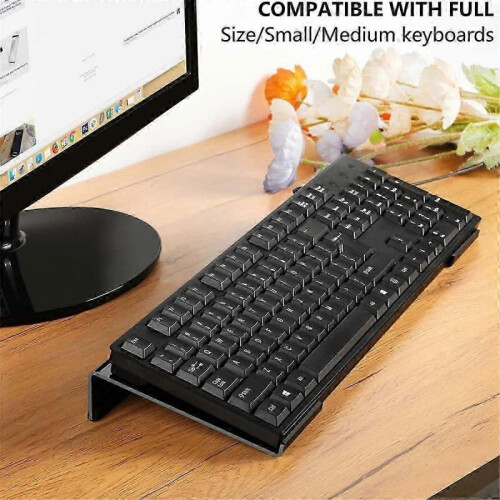 Acrylic Computer Keyboard Stand for Desk, Keyboard Riser Tilt Lift, Keyboard Holder for Desktop, De 1