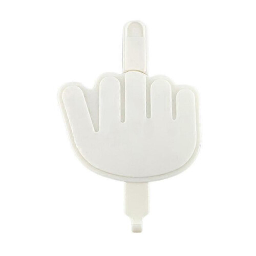 (White) Middle Finger Key Hanger Wall Mounted Key Hook Holder Funny Decorative Key Holder