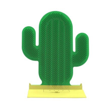 (Powder) Cat Scratch Pad Pet Toy Lovely Cactus Shape Puss Tickles Cat Toys Durable Healthy Safe Pet Toy Cat Scratch Pad