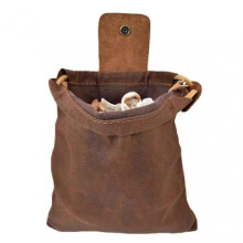 (Coffee) Canvas Waist Bag With Leather Cover Multi-color Optional
